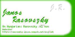 janos rasovszky business card